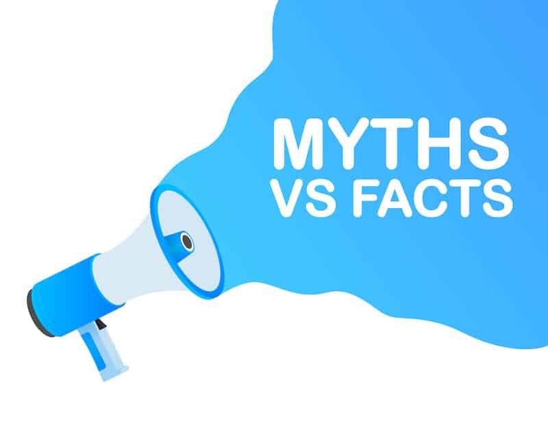 myths vs facts. icon on white backdrop. versus vs background. vector icon. white background